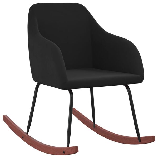 vidaXL Schaukelstuhl Schwarz Samt