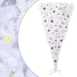 vidaXL K&uuml;nstlicher Weihnachtsbaum Wei&szlig; 180 cm PVC und Stahl