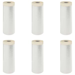 vidaXL Staubschutzfolie mit Klebeband 6 Stk. Transparent 210 x 2000 cm