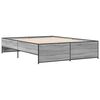 vidaXL Bettgestell Grau Sonoma 140x200 cm Holzwerkstoff und Metall