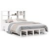 vidaXL Massivholzbett mit Regal ohne Matratze Wei&szlig; 140x190 cm