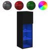 vidaXL TV-Schr&auml;nke mit LED-Leuchten 2 Stk. Schwarz 30,5x30x90 cm