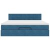 vidaXL Ottoman-Bett mit Matratze & LEDs Dunkelblau 180x200 cm Samt