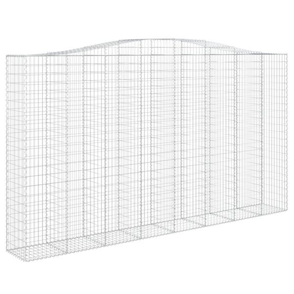vidaXL Gabionen mit Hochbogen 10Stk. 400x50x220/240cm Verzinktes Eisen