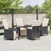 vidaXL Garten Essgruppe mit Kissen 5 pcs Schwarz Poly-Rattan
