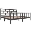 vidaXL Massivholzbett Grau Kiefer 200x200 cm