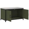 vidaXL K&uuml;chenaufbewahrung mit Regal Olive Gr&uuml;n 60 x 50 x 92 cm Stahl