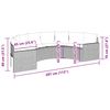 vidaXL Gartensofa mit Kissen Halbrund Grau Poly Rattan