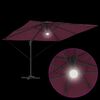 vidaXL Roma Parasol Rot 286 x 284 x 270 cm Aluminium und Polyester