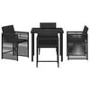 vidaXL Garten Essgruppe 5 pcs Schwarz Poly-Rattan