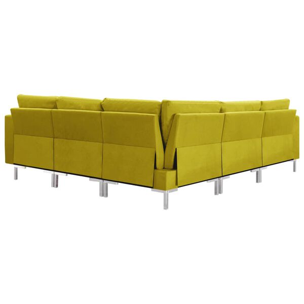 vidaXL 5-tlg. Sofagarnitur Stoff Gelb