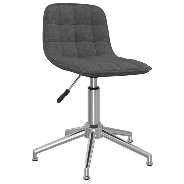 vidaXL Esszimmerst&uuml;hle 2 Stk. Drehbar Dunkelgrau Stoff