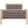 vidaXL Bettrahmen mit Kopfteil Taupe 100 x 200 cm Massives Kiefernholz