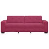 vidaXL | 3-Sitzer-Sofa | mit Kissen Weinrot Samt
