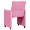 vidaXL Esszimmerst&uuml;hle mit Rollen 2 pcs Rosa 58 x 65 x 94 cm Stoff