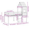 vidaXL Hochbett mit Dach Wachsbraun 75x190 cm Massivholz Kiefer