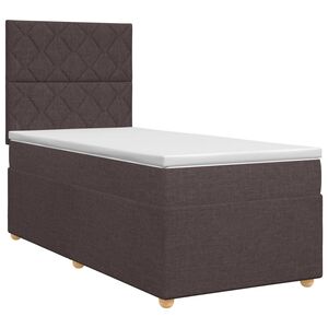 vidaXL Boxspringbett mit Matratze Dunkelbraun 80 x 200 cm Stoff