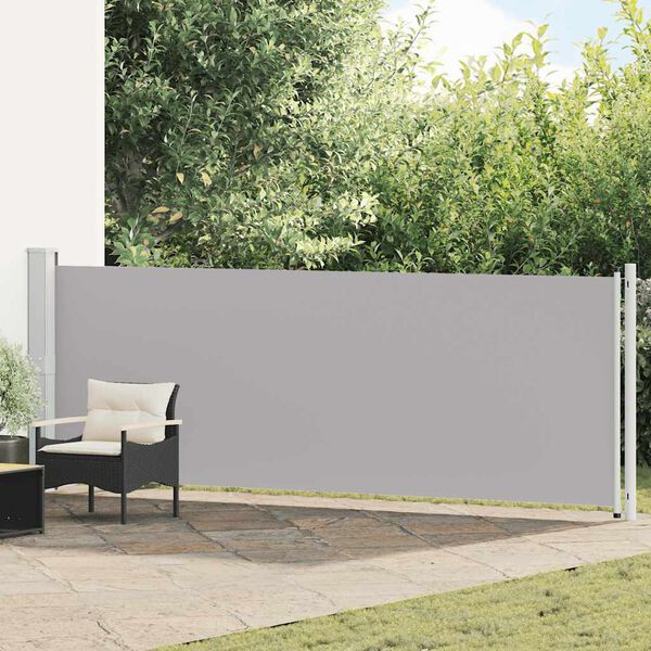 vidaXL Ausziehbare Seitenmarkise 140x600 cm Grau