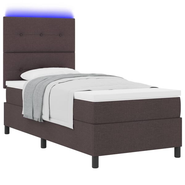 vidaXL Boxspringbett mit Matratze Dunkelbraun 80 x 200 cm Stoff