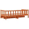 vidaXL Tagesbett mit Kopfteil 3 pcs Wachsbraun Massivholz Kiefer