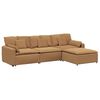 vidaXL Modulares Sofa mit Fu&szlig;hocker und Kissen Beige