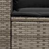 vidaXL Gartensofa 5-Sitzer mit Kissen Grau Poly Rattan