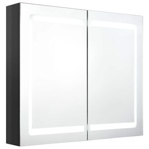 vidaXL Badezimmerspiegelschrank Gl&auml;nzend Schwarz 80 x 12 x 68 cm