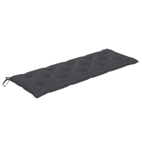 vidaXL Stapelbare Gartenbank mit Auflage 159 cm Massivholz Teak