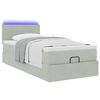 vidaXL Ottoman-Bett mit Matratze & LEDs Hellgrau 100x200 cm Samt