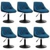vidaXL Esszimmerst&uuml;hle 6 Stk. Drehbar Blau Samt