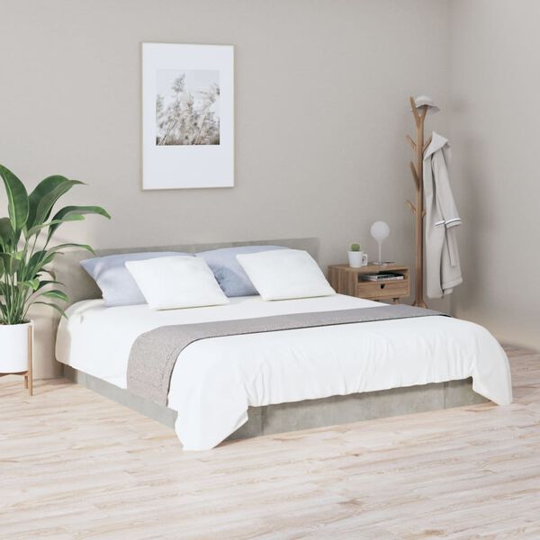 vidaXL Kopfteil Betongrau 200x1,5x80 cm Holzwerkstoff