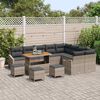 vidaXL Garten-Sofa-Set mit Kissen mit Speicher mit Kissen 13 pcs Grau