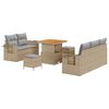 vidaXL Gartensofa-set mit Kissen 8 pcs Beige Poly-Rattan