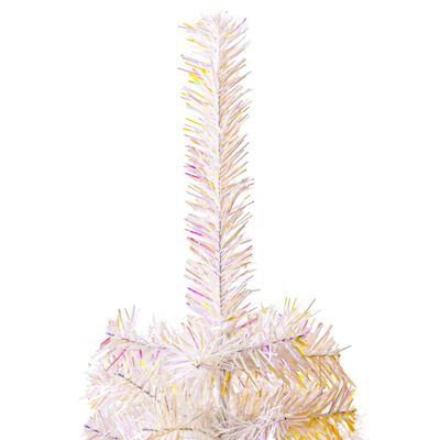 vidaXL Künstlicher Weihnachtsbaum Schillernde Spitzen Weiß 180 cm PVC