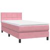 vidaXL Boxspringbett mit Matratze & LED Rosa 80x220 cm Samt