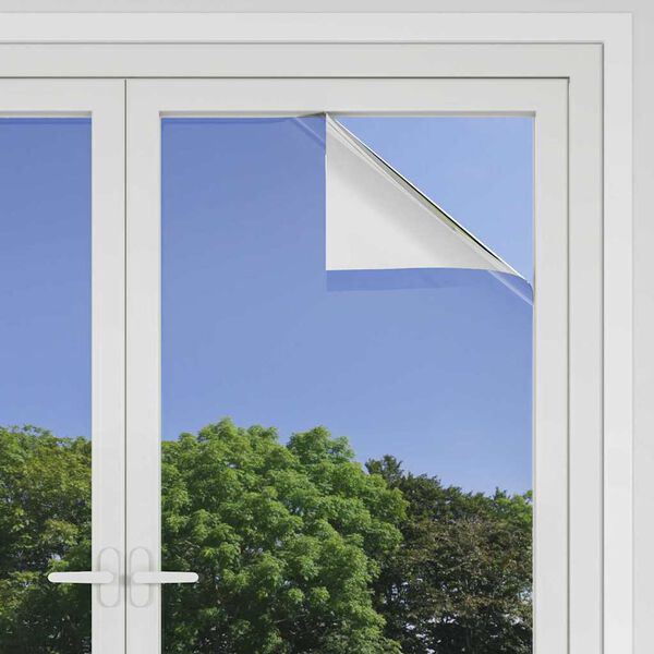 vidaXL Statische Reflektierende Solarfensterfolie Silber 90 x 1000 cm