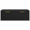 vidaXL Wandschrank Schwarz Eichen-Optik 100 x 36,5 x 35 cm