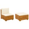 vidaXL Garten-Lounge-Set mit Kissen 2 St&uuml;ck Braun Massivholz Akazie