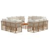 vidaXL Outdoor-Sofagarnitur 13 pcs Nat&uuml;rlich und Cremwei&szlig; Polyester