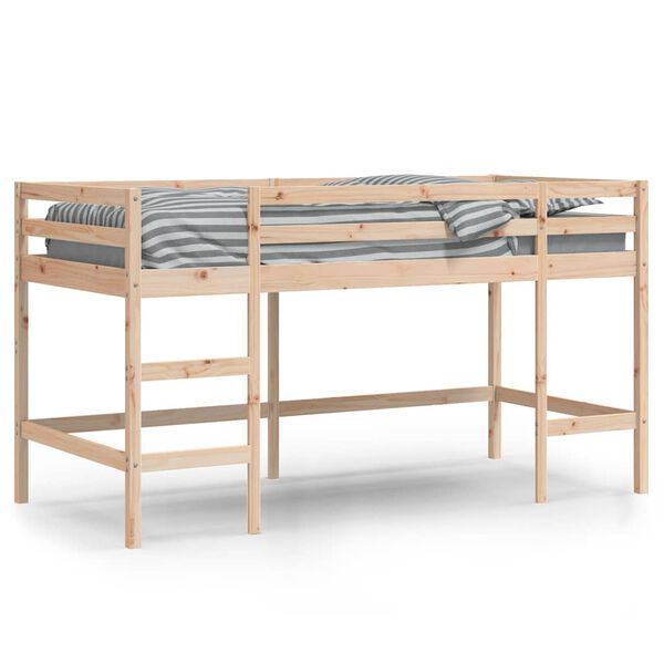 vidaXL Kinderhochbett mit Leiter 90x190 cm Massivholz Kiefer