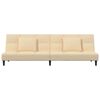 vidaXL Schlafsofa 2-Sitzer mit 2 Kissen & Hocker Creme Samt