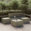 vidaXL 5-tlg. Garten-Lounge-Set mit Kissen Grau Poly Rattan