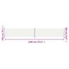vidaXL Seitenmarkise Ausziehbar Creme 200x1200 cm