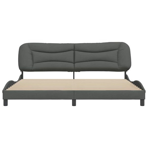 vidaXL Bettgestell ohne Matratze "Hvar" Dunkelgrau 200x200 cm Stoff