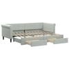 vidaXL Tagesbett Ausziehbar mit Schubladen Hellgrau 80x200 cm Samt