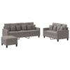 vidaXL 3-tlg. Sofagarnitur mit Kissen Taupe Stoff