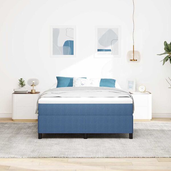 vidaXL Boxspringbett Blau 140 x 200 cm Cordstoff
