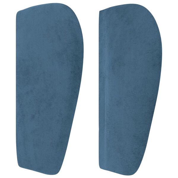 vidaXL Kopfteil mit Ohren Dunkelblau 163x23x78/88 cm Samt