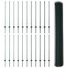 vidaXL Zaun mit Pfosten Gr&uuml;n 1,2 x 50 m Stahl und PVC