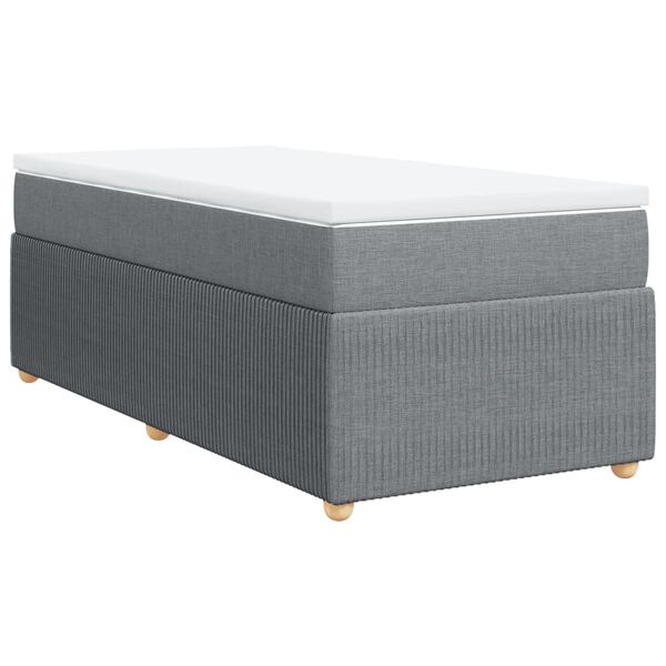 vidaXL Boxspringbett mit Matratze Hellgrau 80x200 cm Stoff